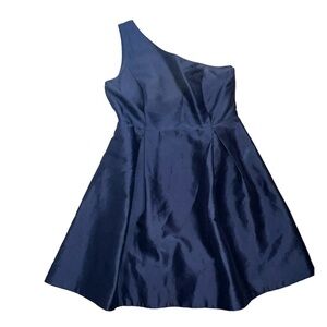 Lulus Navy Blue Asymmetrical One Shoulder Dress